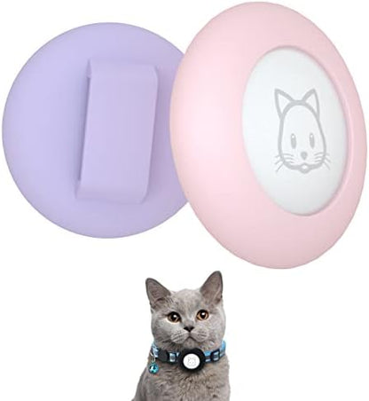 2022 Airtag Cat Collar Holder, Small AirTag Compatible Case - 2Pack Waterproof, Available in Pink&Purple