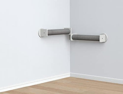 Trixie Cat Wall Furniture Set 5 - Cat Wall Corner Scratcher, Climbing Shelves - 2 Sisal Rope Scratching Posts - Elevated Shelf - Gray/White
