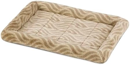 MidWest Homes for Pets QuiteTime Deluxe Wave Bolster Bed for Small Dogs; Easily Machine Wash and Dry; Tan; 24"; 40224-WVTN