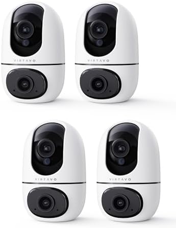 VIRTAVO Pet Camera Indoor No Subscription 4 Pack, for Dog Cat Baby