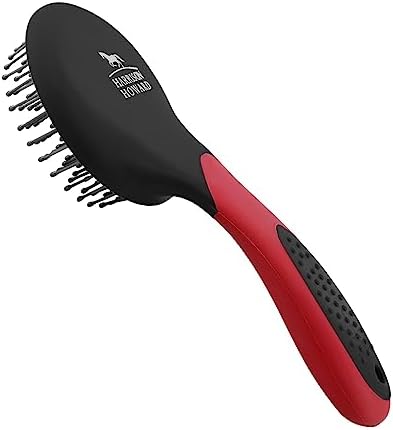 Harrison Howard Horse Mane and Tail Brush Horse Professional Grooming Brush Equestrian Detangler Non-Slip Brush Red