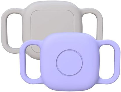 Waterproof Dog Collar Holder for Tile Mate 2024/2022 Tracker, 2 Pack Soft Silicone Case for cat pet Necklace, Anti-Scratch & Lightweight Protective Cover Accessories for Tile Tracker (Purple/Gray)