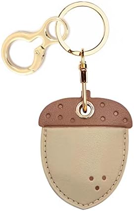 BORKUANA PU Leather Keychain Holder Protective Case Compatible with AirTag
