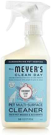 Mrs. MEYER'S CLEAN DAY Pet Multi-Surface Cleaner, Coconut Leaf Scent, 16oz (Pack of 6)