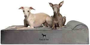 NOAH & PAW Large Dog Bed, 35x25x8.7 Inch, Orthopedic Dog Beds, Eggshell Memory Foam Infused with Cooling Gel, Water Resistant, Machine Washable, Includes Inner Cover (Velvet Collection)