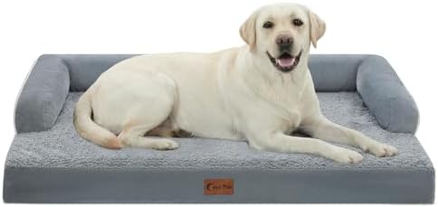 Orthopedic Washable Dog Bed for Extra Large Dogs, 45x35in, Grey