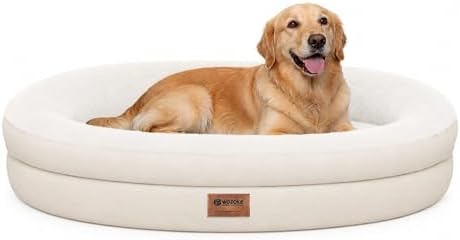 Waterproof Orthopedic Dog Bed for Large Dogs, Light Beige