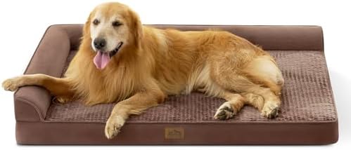 COZY KISS Orthopedic Dog Bed for Extra Large Dogs, L Shaped XXL 48x35 inch