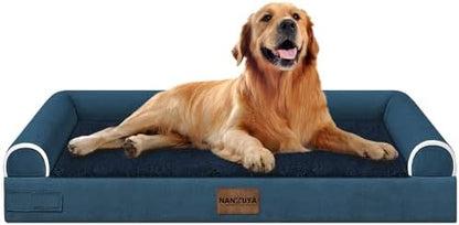 NANUYA Orthopedic Dog Bed for X-Large Dogs, 40 x 32 Inch, Navy Blue