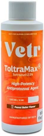 Toltrazuril 2.5% for Horses, Dogs, Cats, 120mL/4 Ounce, for Non-Food Chain Animals, Peanut Butter