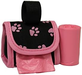FiveStarPet Purse Style Dispenser with 2 Rolls Made in USA Easy Open Poop Bags Dog Waste Bags (Pink Paw)