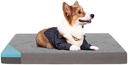 Orthopedic Memory Foam Dog Bed, Cooling Dog Beds for Medium Dogs -Waterproof Pet Bed for Crate with Removable Washable Cover, M(29inch,45Lbs)