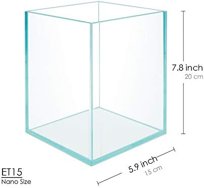 Nano Tall Rimless Frameless Extra Clear Glass Aquarium, Low Iron Glass Tank, 5mm Glass, White Leveling Mat Included, w/Lids Options