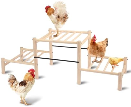 Chicken Perch, Natural Beech Wood Roosting Ladder for Poultry