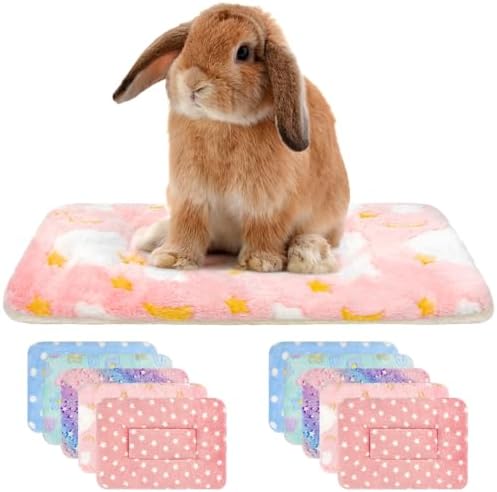 10PCS Guinea Pig Bed, Soft Rabbit Bedding, Fleece Bunny Mat