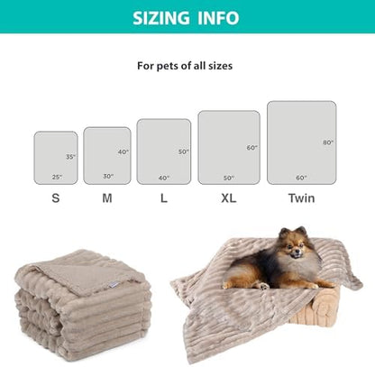 Reversible Waterproof Sherpa Pet Blanket for Large Dogs & Cats