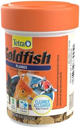 Tetra Goldfish Flakes, Nutritionally Balanced Diet For Aquarium Fish, Vitamin C Enriched Flakes, 0.42 oz
