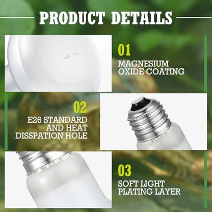 Tarpop 8 Pcs 75w Reptile Heat Lamp Bulbs, Uva Basking Bulbs, E26 Base