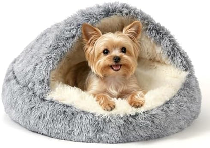 NOYAL Hooded Donut Bed, Calming Cave for Cats & Small Dogs