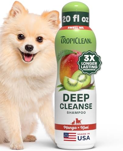 TropiClean Mango & Kiwi Dog Shampoo, 3X Longer Lasting Scent, 20oz