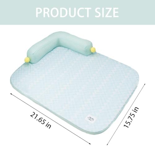 All-Season Ice Fabric Cat Bed with Cushioned Pillow Washable Mat for Cats