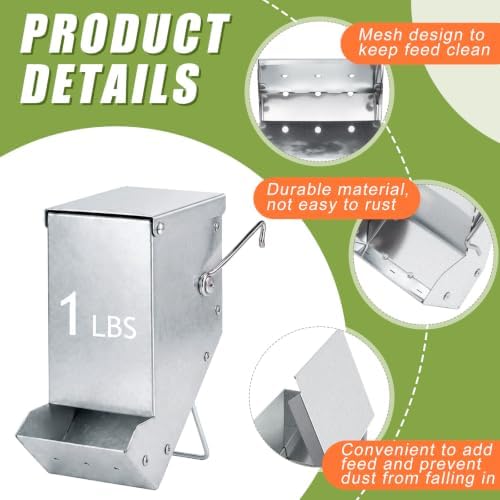 Maxcheck 2 Pcs Rabbit Feeder for Cages, 3.2 Inches, Mesh Bottom, Silver