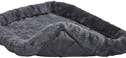MidWest Homes for Pets QuietTime Dog Bed – Gray Faux Fur Bolster, Ultra-Soft and Machine Washable, Fits 36-Inch Crates and Carriers, for Medium to Large Breed Dogs