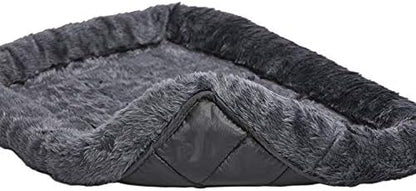 MidWest Homes for Pets QuietTime Dog Bed – Gray Faux Fur Bolster, Ultra-Soft and Machine Washable, Fits 36-Inch Crates and Carriers, for Medium to Large Breed Dogs