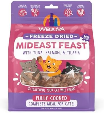 Weruva Cat Freeze Dried, Mideast Feast with Tilapia, 7oz Bag