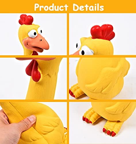 LONG RIVER Horse Toys, Rubber Chicken Squeaky Toys Play Reduce Separation Anxiety Fetch,Horse Play Ball Soccer Ball.for Medium or Large Pet Breeds Dog
