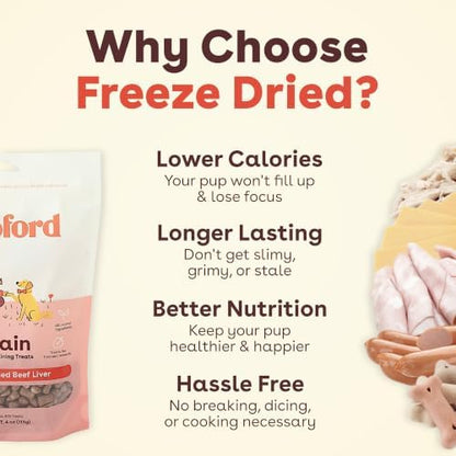 Pupford Freeze Dried Training Treats for Dogs & Puppies (Beef Liver, 8 oz)