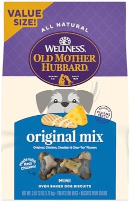 Wellness Old Mother Hubbard Classic Original Mix Dog Biscuits, Natural Training Treats, 4 Flavors, Mini Size, 3.8 lb Bag