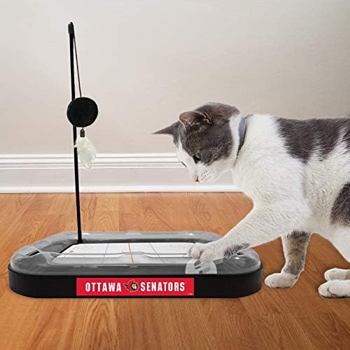 Pets First NHL Ottawa Senators Hockey Field Cat Scratching Toy - 5-in-1 Interactive Scratcher With Ball Bell in Tracks