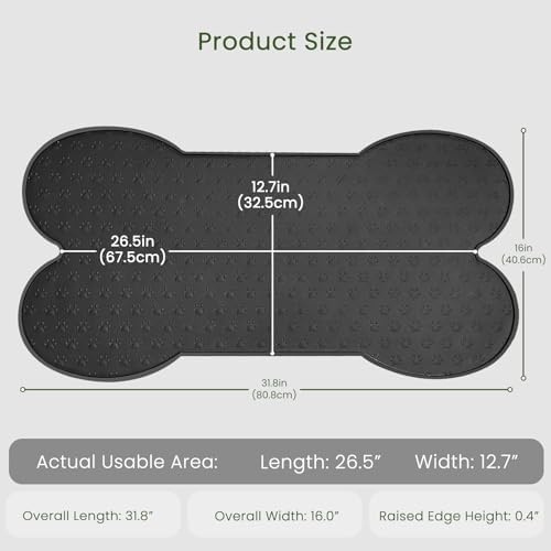 PWTAA Dog Food Mat Anti-Slip Silicone Dog Bowl Mat Thicker Pet Placemat Waterproof Cat Feeder Pad with Raised Edge Puppy Kitten Feeding Mats Suitable Small Medium-Sized Dogs Cats Eating Tray