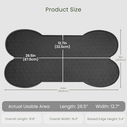 PWTAA Dog Food Mat Anti-Slip Silicone Dog Bowl Mat Thicker Pet Placemat Waterproof Cat Feeder Pad with Raised Edge Puppy Kitten Feeding Mats Suitable Small Medium-Sized Dogs Cats Eating Tray