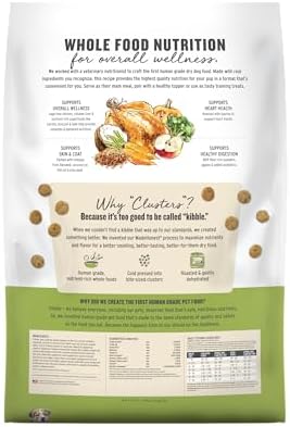 The Honest Kitchen Grain Free Chicken & Superfoods Whole Food Clusters, Human Grade Dry Dog Food, Vet-Crafted Nutritional Support for Skin, Coat, Digestion & Overall Wellness, 20 lb Bag