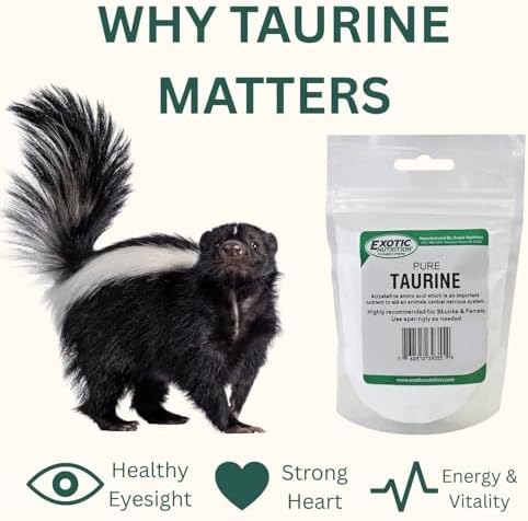 Taurine Powder - Amino Acid Supplement - for Pet Skunks (1/2 Pound)