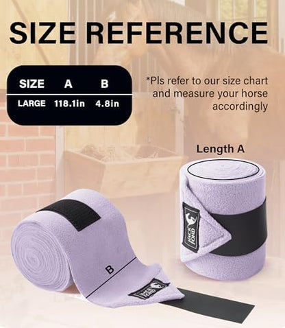 Polo Wraps for Horses Set of 4, Leg Wraps for Horses