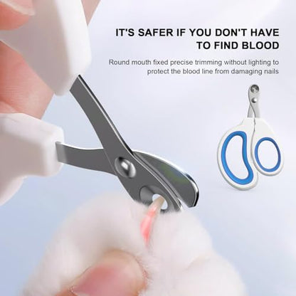 Aogeili Cat Nail Clippers - Stainless Steel, Non-Slip, Safe for Small Pets