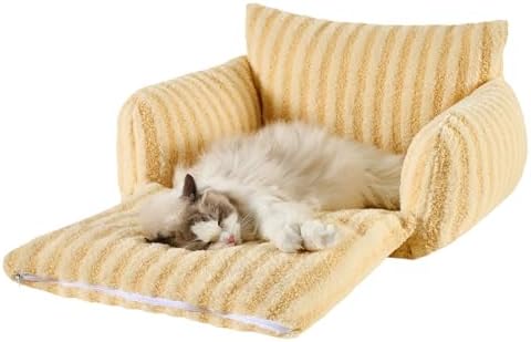 Hollypet Cat Bed Small Dog Orthopedic Couch Beds for Pets up to 20 lbs