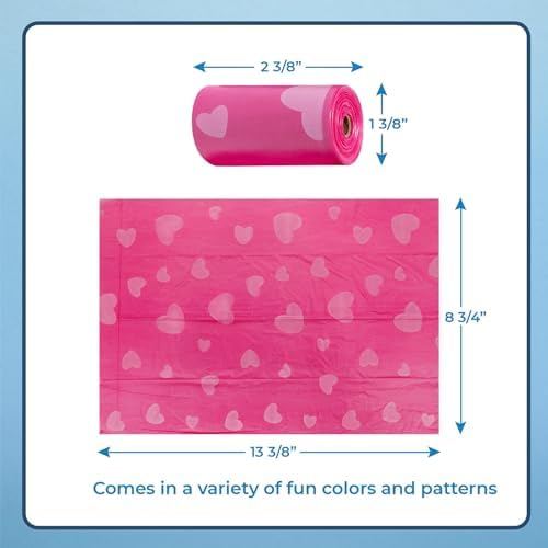 Best Pet Supplies Poop Bags for Dogs - Pink Heart, 240 Count