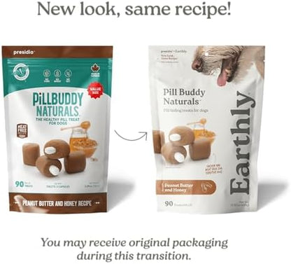 Presidio Earthly Pill Buddy Naturals - Honey Recipe Pill Hiding Treats for Dogs - Make A Perfect Pill Concealing Pocket Or Pouch for Any Size Medication - 90 Servings