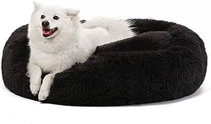 JOLLYVOGUE Dog & Cat Bed, Calming Anti-Anxiety Pet Bed for Small Dogs, Fluffy Donut Cushion for Small and Medium Pets (20")