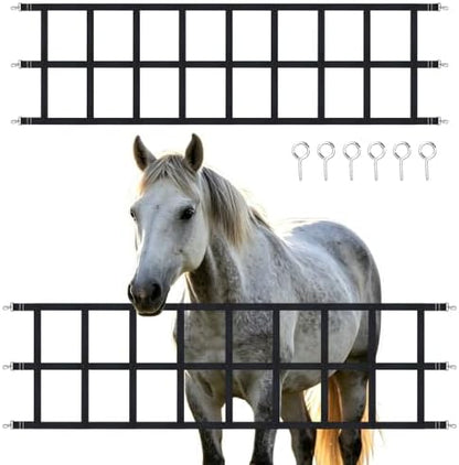10' x 20" Stall Guards for Horses with Adjustable Straps and Hardware,Black