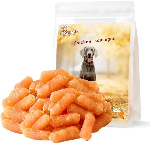 Pawmate Dog Treats Chicken Sausages, Chicken Jerky Training Treats 10.6 oz
