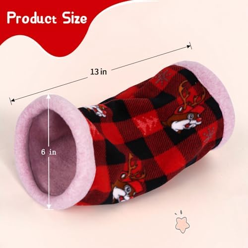 NAPLORD Small Pet Fleece Set,Guinea Pig Snuggle Sack, Tunnel,Fleece Forest Hideout,Square and Round Potty Pads for Guinea Pigs and More