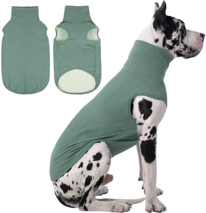 IECOii 4XL Dog Sweater - Stretch Fleece Sweater with Turtleneck,Green