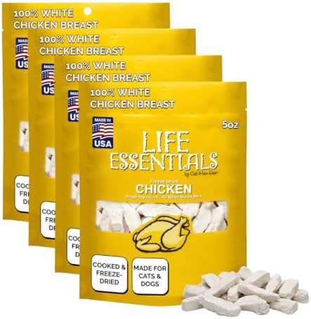 Life Essentials by Cat-Man-Doo | Freeze Dried Chicken Treats | 5oz (4pk)