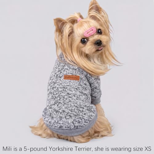 3 Pack Dog Sweaters for Small Dogs Girl Boy Winter Fleece Clothes Warm Soft Dog Sweatshirt Outfit for Dogs Cats Pet Apparel