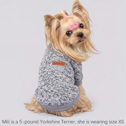 3 Pack Dog Sweaters for Small Dogs Girl Boy Winter Fleece Clothes Warm Soft Dog Sweatshirt Outfit for Dogs Cats Pet Apparel